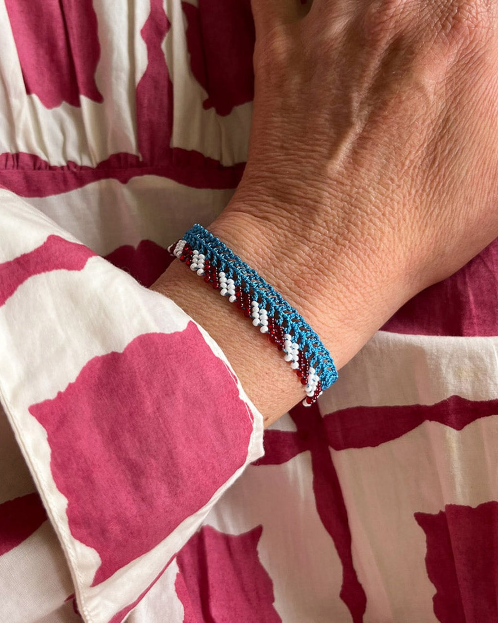 Ottomania - Bracelet Crochet Stripes - Bleu