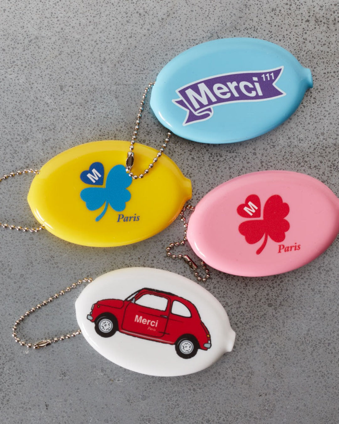 Merci - key ring - White