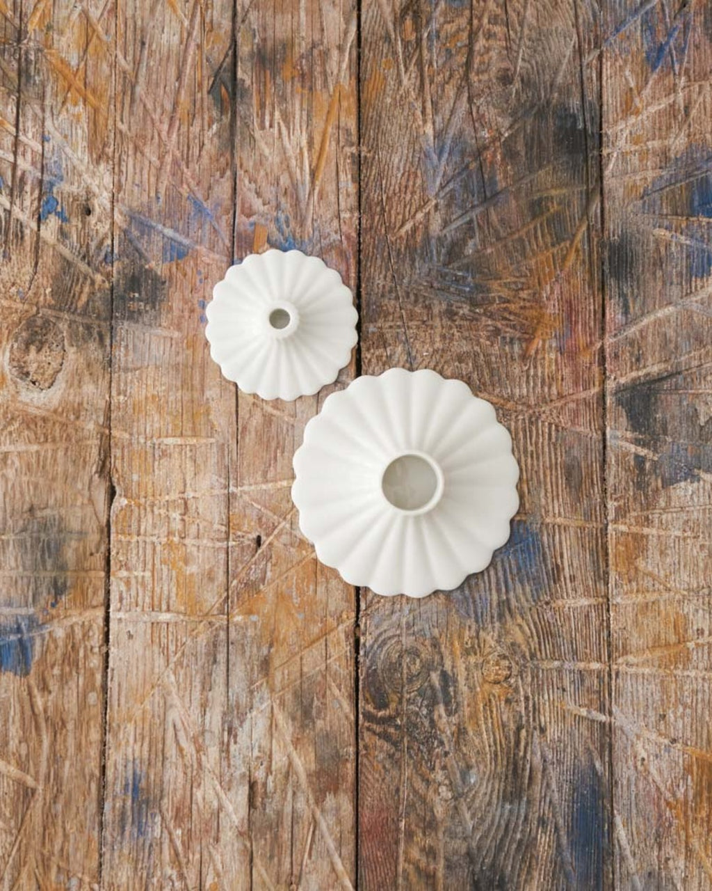 Les Bons Jours - Mini candlestick Shell - White