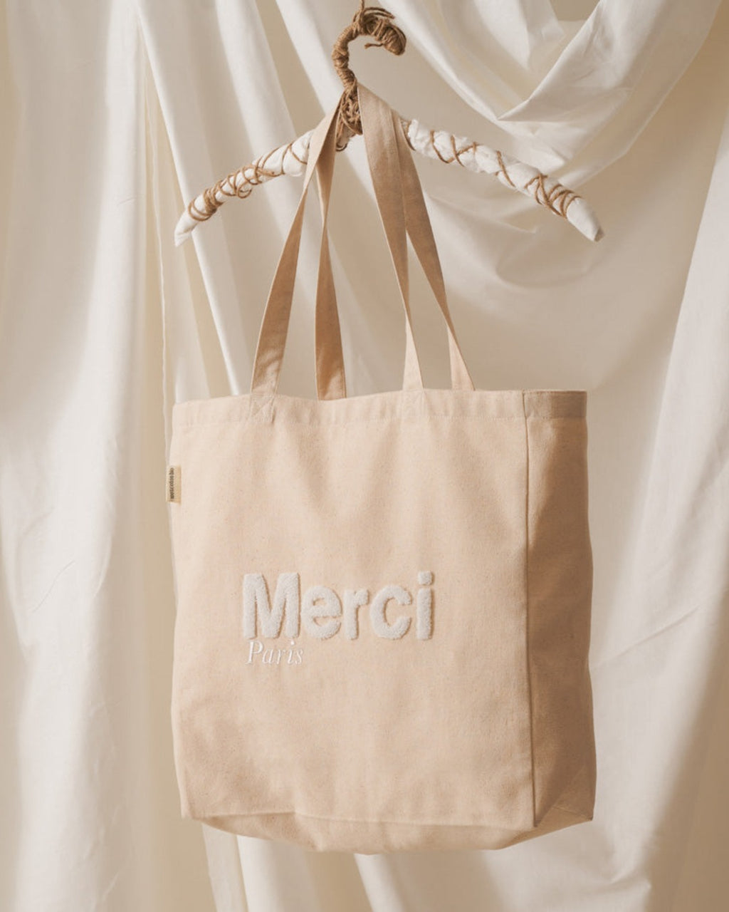Merci - Tote Bag En Coton - Blanc