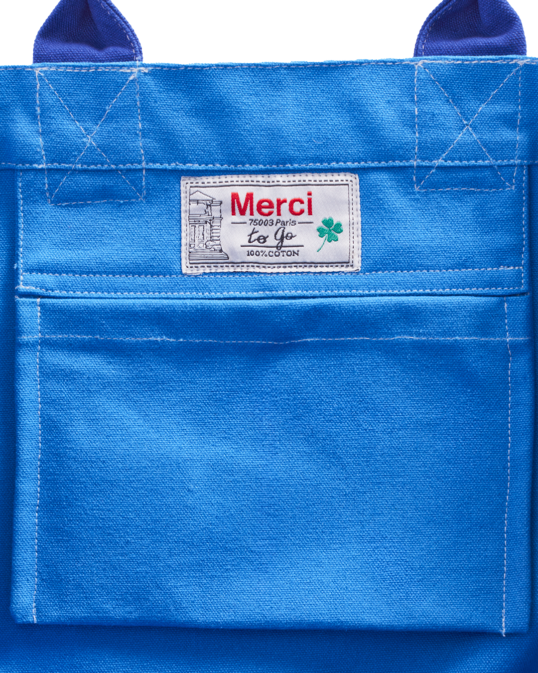 Merci - Cabas Tréfle Bouclette - Bleu