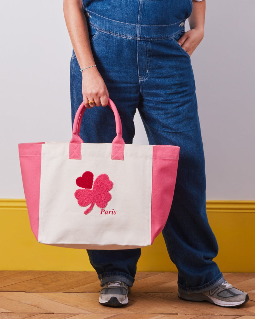 Merci - Clover-Heart Shopping Bag - Pink