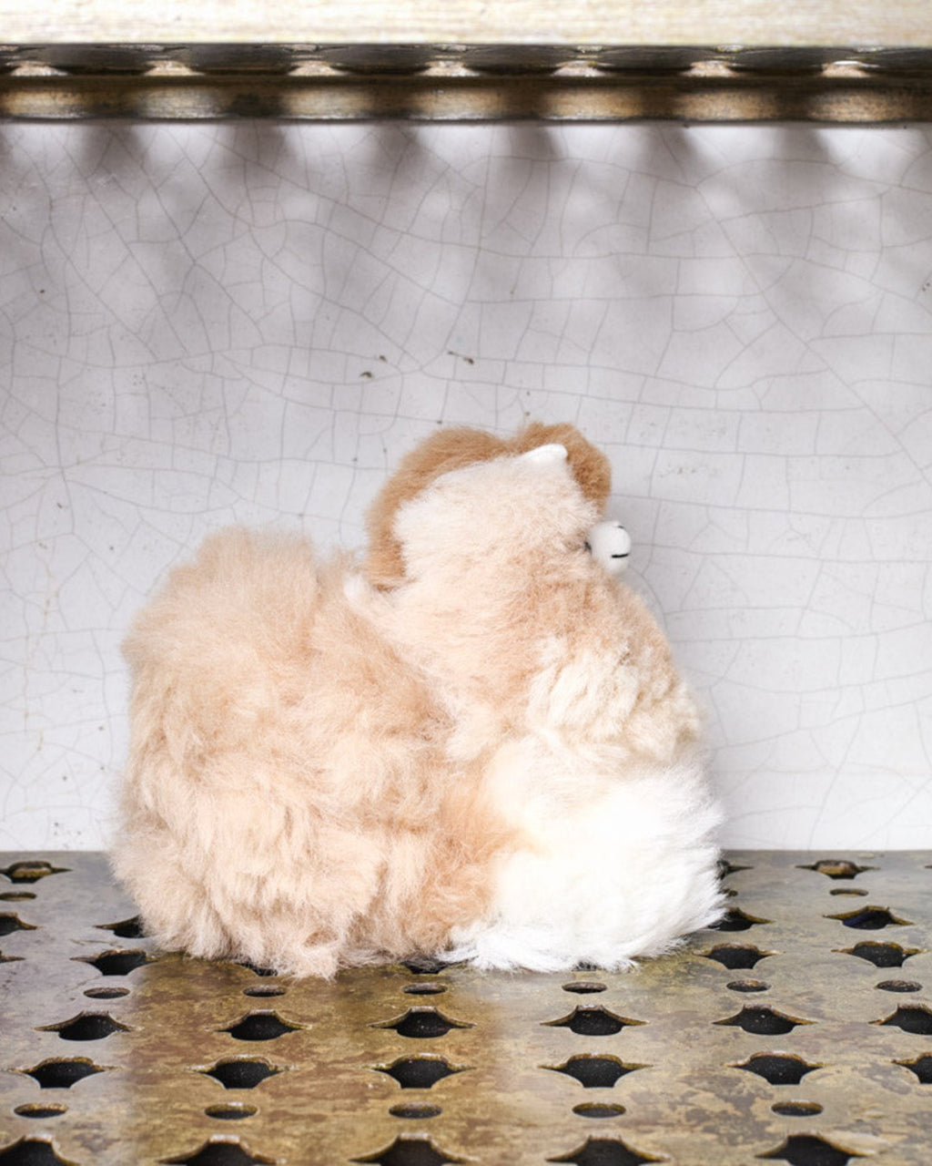 Inkari - Lama stuffed animal in alpaga wool - Hazelnut