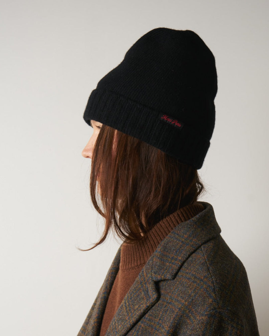 Merci - Bonnet en laine et cachemire - Noir & Rouge