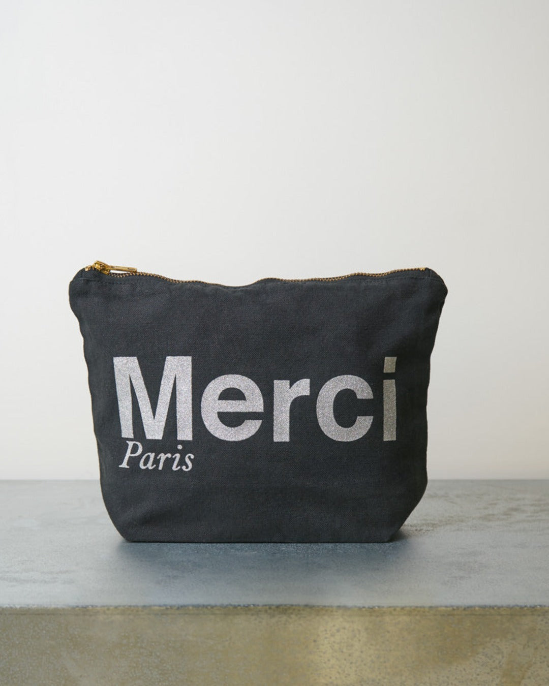Merci - Cotton pouch - Black & Silver