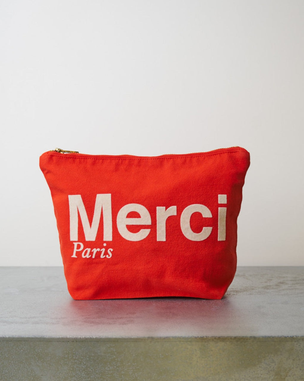 Merci - Cotton pouch - Red & Ecru