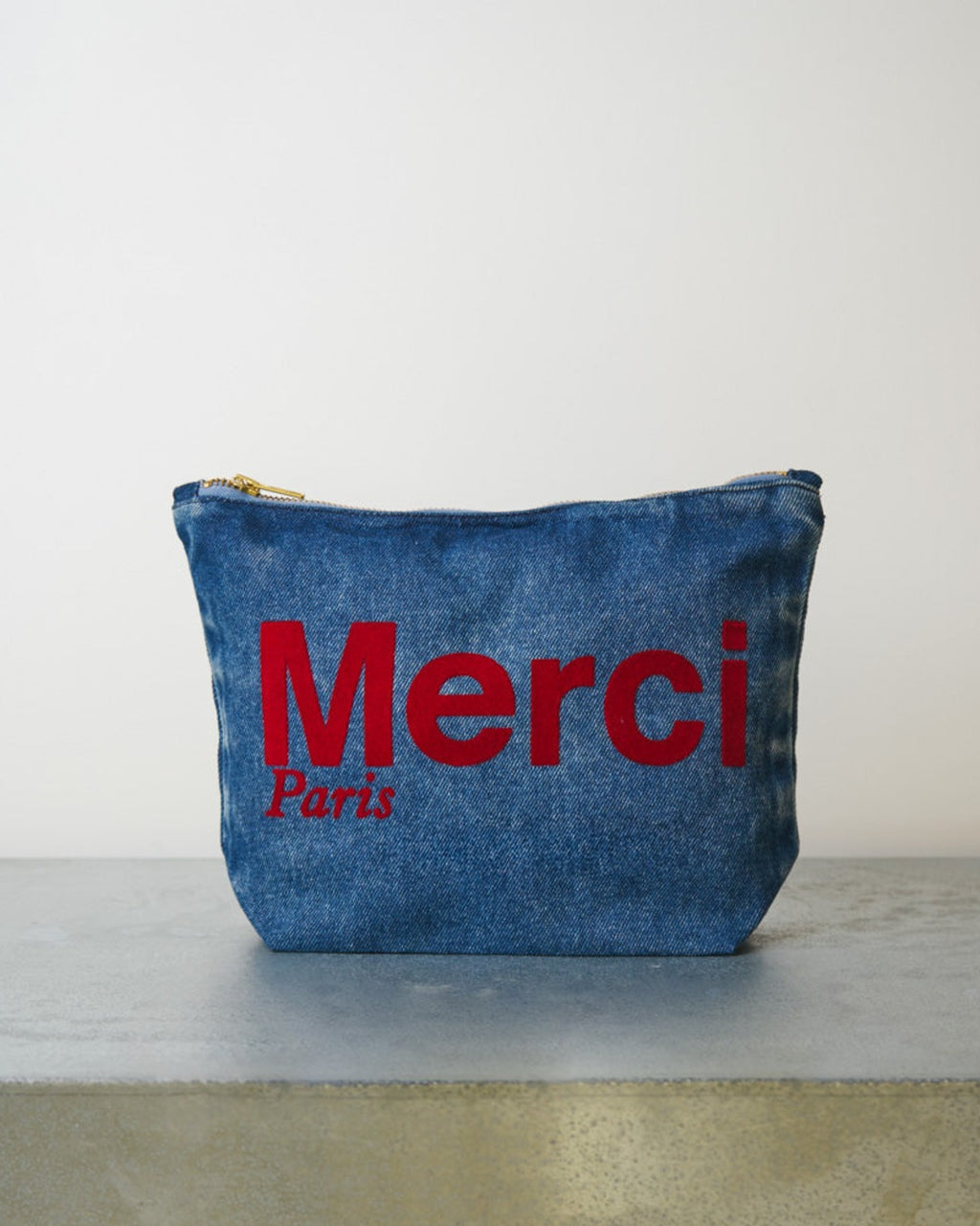 Merci - Cotton pouch - Denim