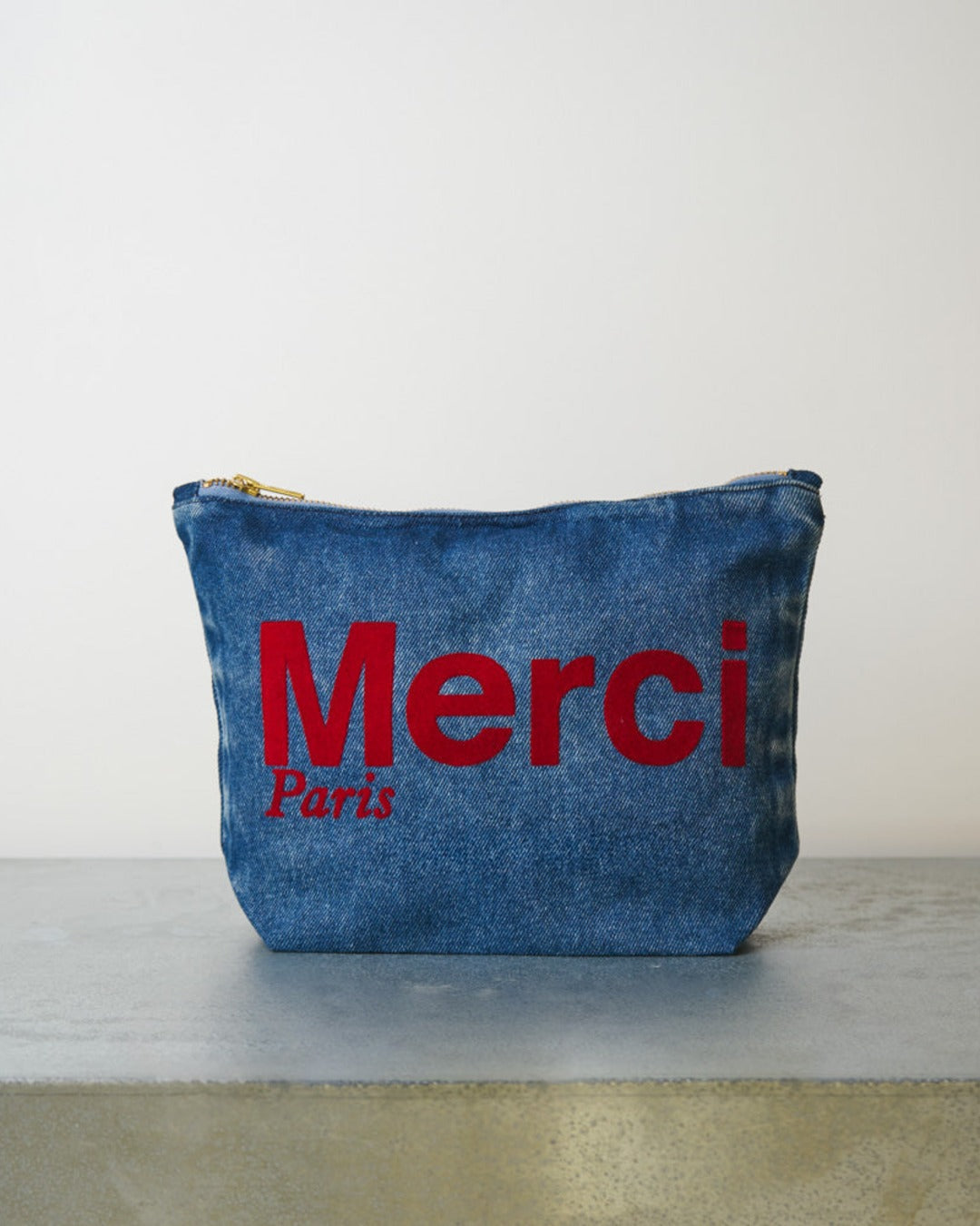 Merci - Cotton pouch - Denim