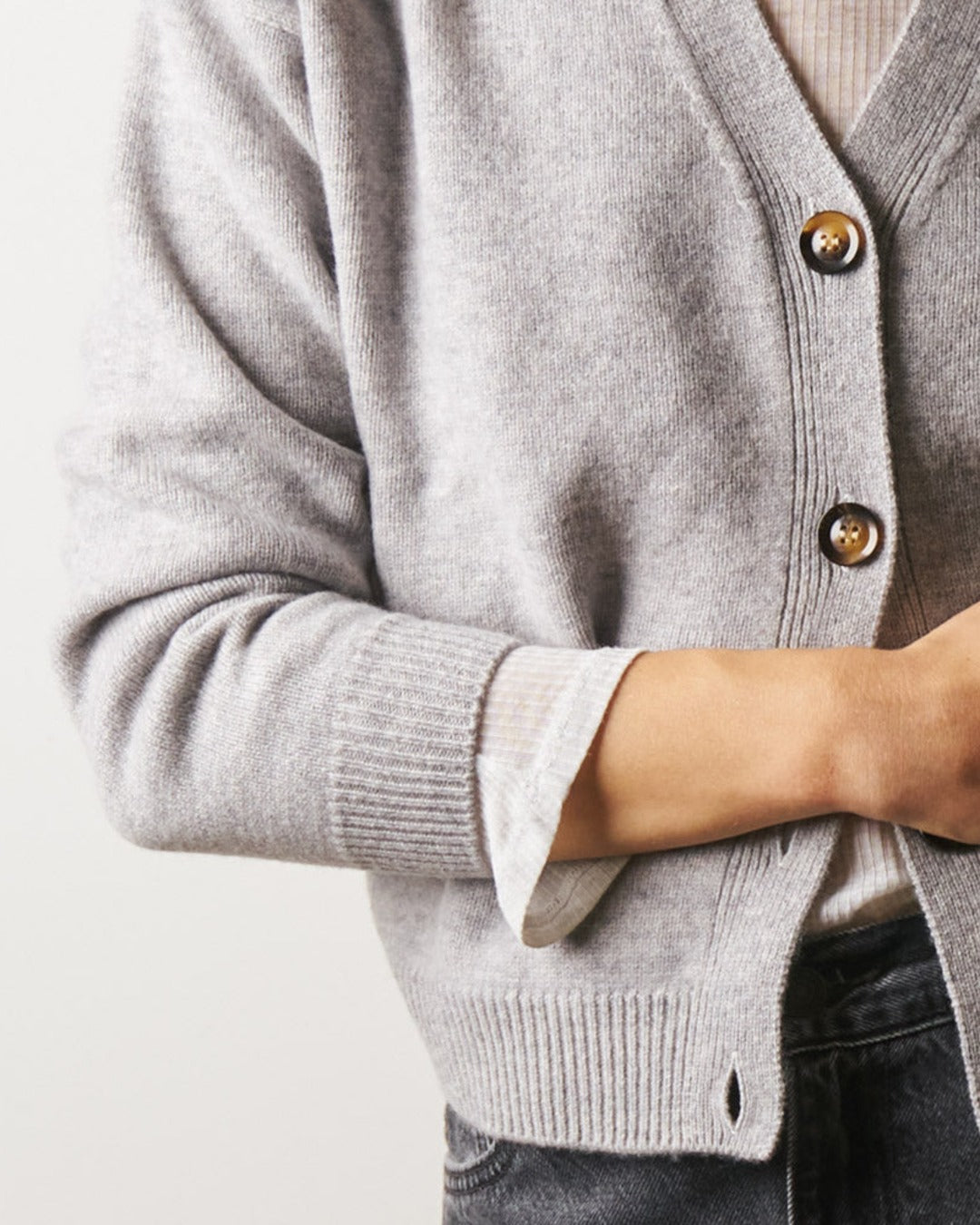 Merci - Gilet Lucia en Laine - Gris