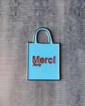 Merci - Magnet En Métal Tote Bag Bleu