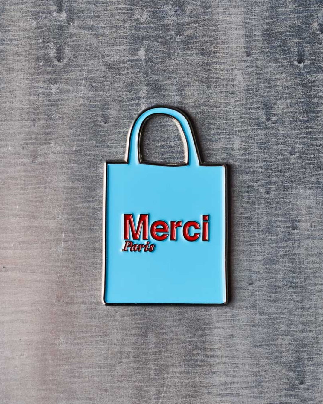 Merci - Magnet En Métal Tote Bag Bleu