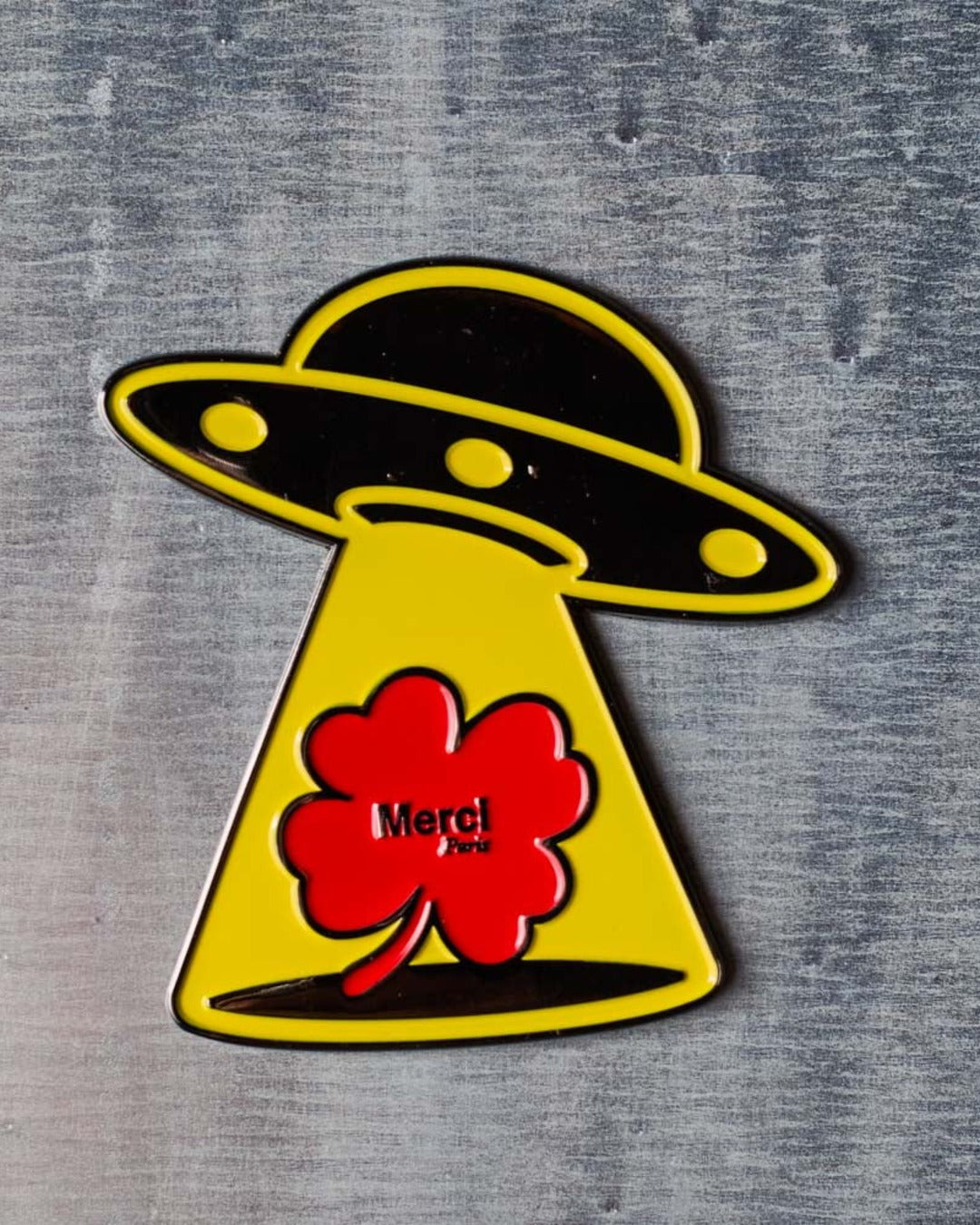 Merci - Magnet En Métal Ufo Tréfle