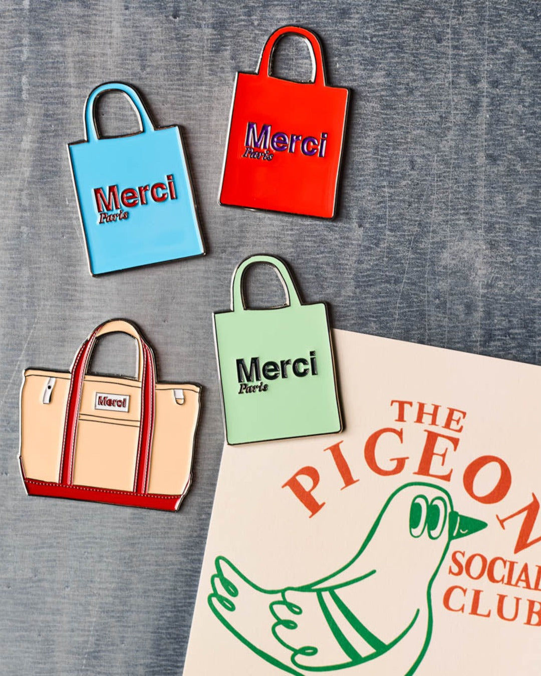 Merci - Magnet En Métal Tote Bag Rouge