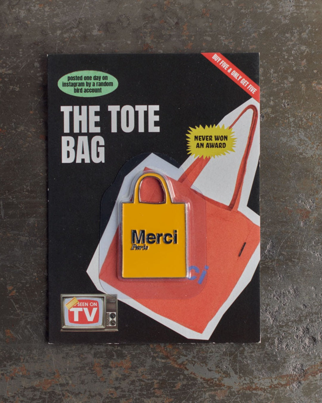 Merci - Magnet En Métal Tote Bag Jaune