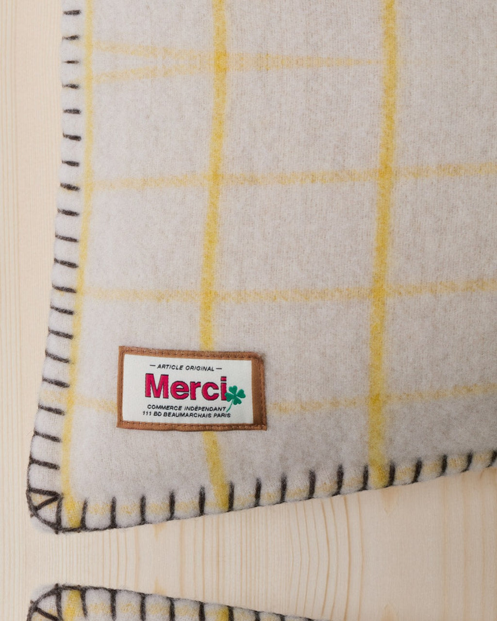 Merci - Coussin - Carreaux Jaune Asahi