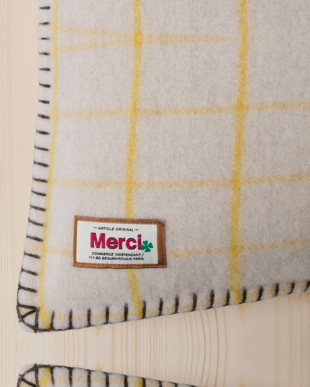 Merci - Coussin - Carreaux Jaune Asahi
