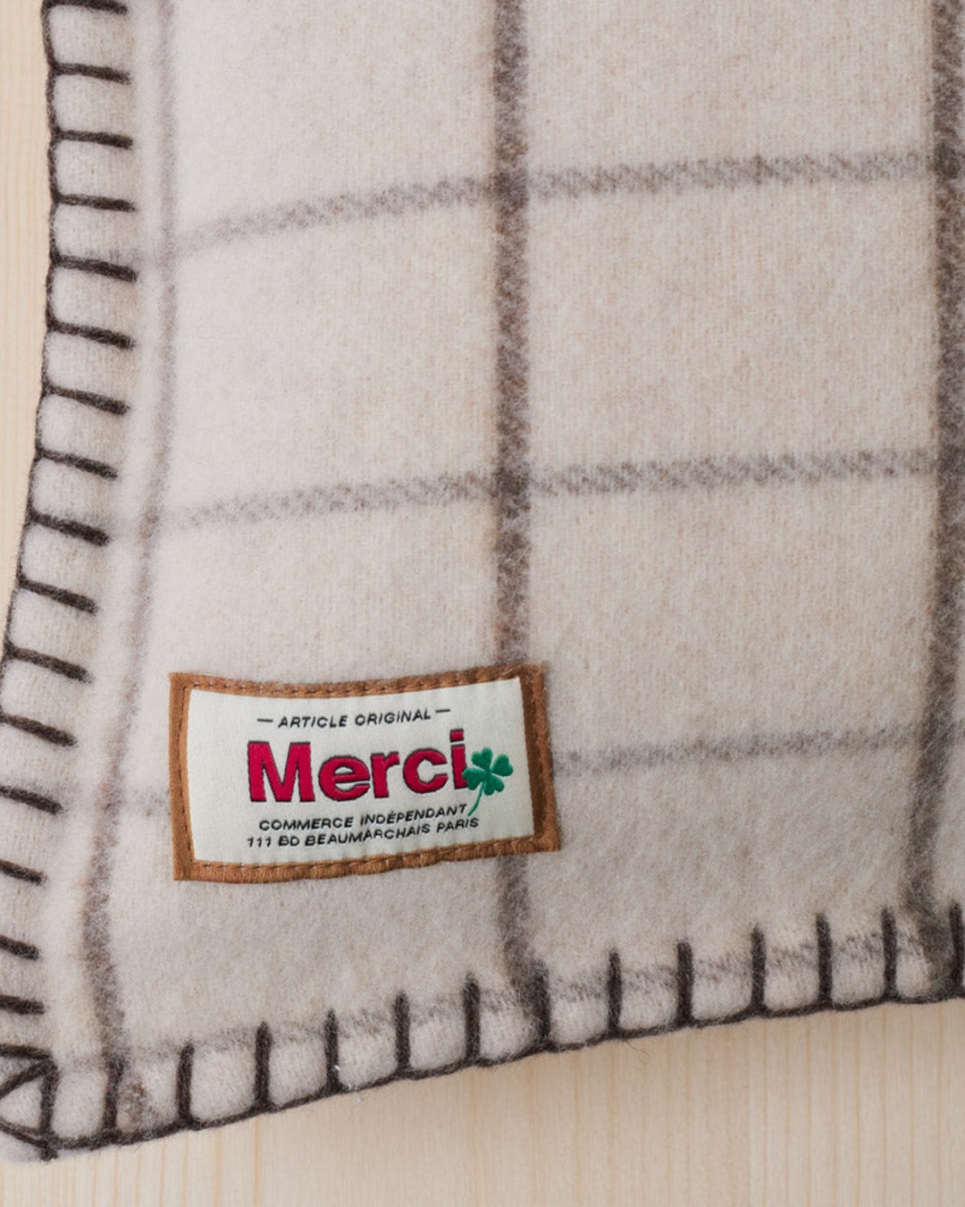 Merci - cushion - Cha Iro Brown Check