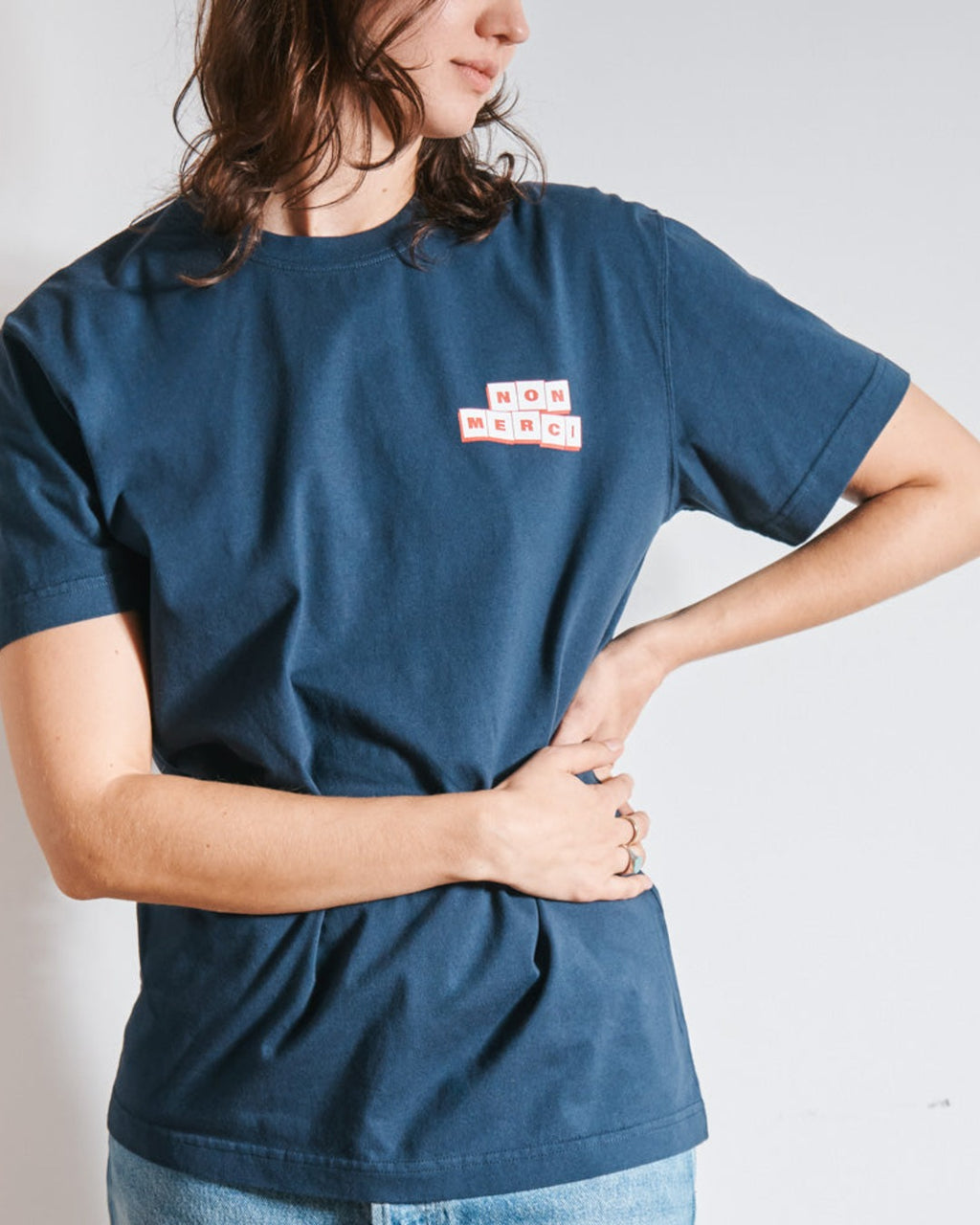 Merci - Non Merci T-Shirt Kids - Navy