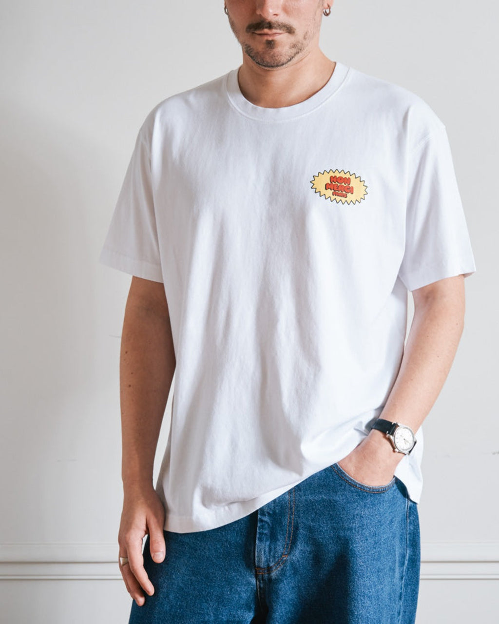 Merci - Non Merci Beavies T-Shirt - White