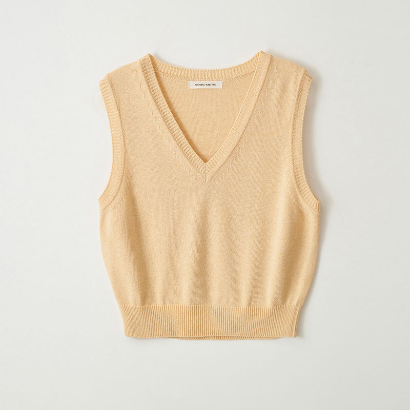 Nothing Written - Pull-over basique Col en V - Jaune