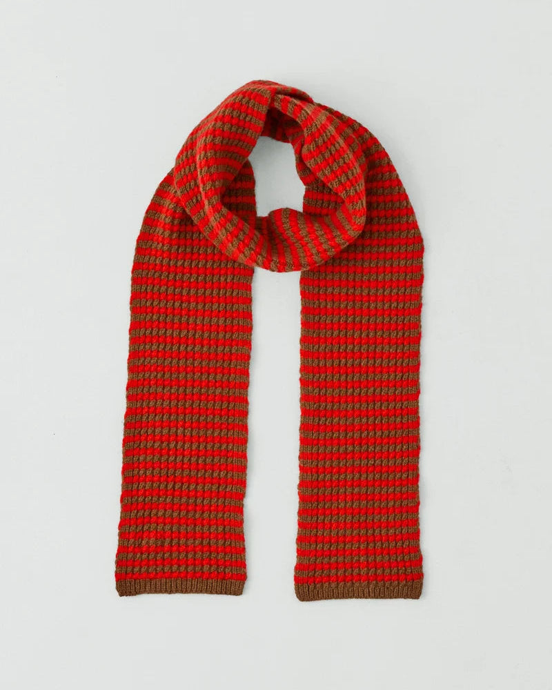 Toast - Echarpe Laine Micro Cable - Rouge & Pécan
