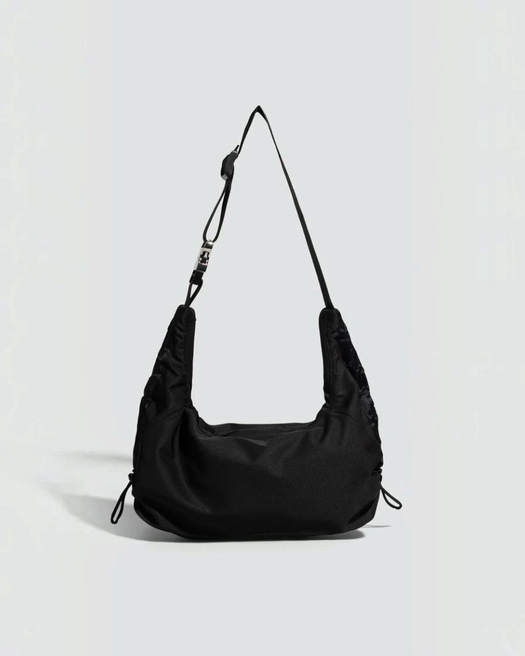 Sac bandoulière noir Merci Paris ARCS Petit Hey en matière recyclée avec cordons de serrage et boucle signature
