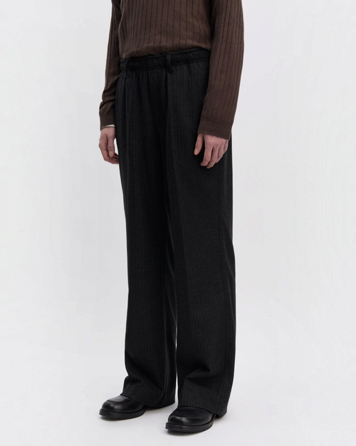 Another Aspect - 6.0 pants - Black with fine stripes