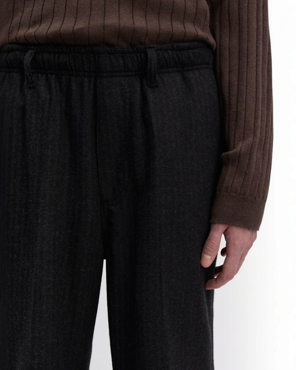 Another Aspect - Pantalon 6.0 - Noir à fines rayures