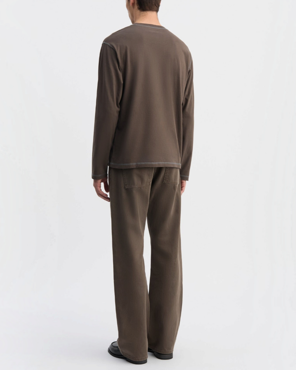 Another Aspect - T-shirt manches longues 3.0 - Marron et marine