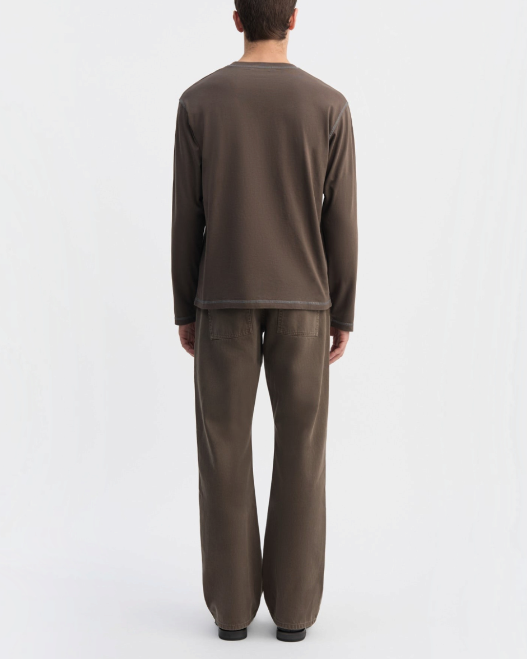 Another Aspect - T-shirt manches longues 3.0 - Marron et marine