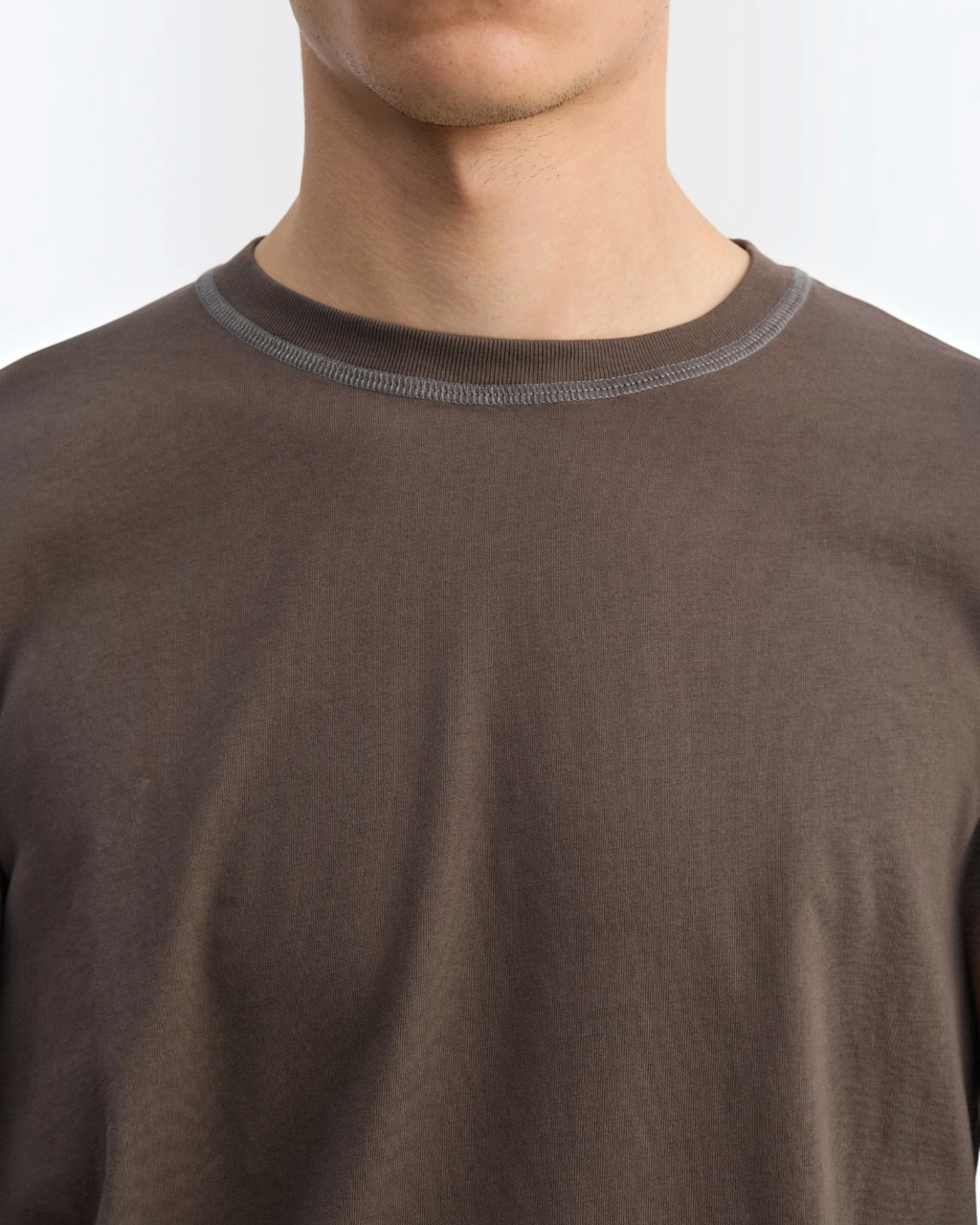 Another Aspect - T-shirt manches longues 3.0 - Marron et marine