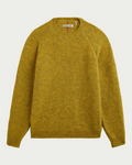 Pull Merci Paris Homecore Baby Brett en maille d'alpaga vert Green Haze avec manches raglan et finitions côtelées