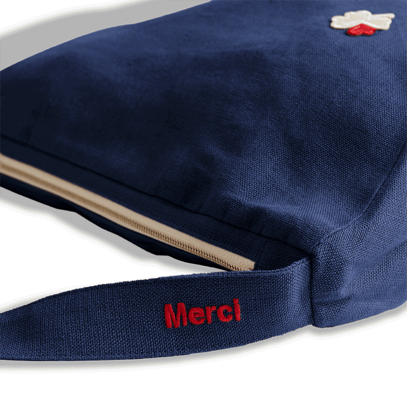 Merci - Banane Trèfle en lin - Bleu Shibori