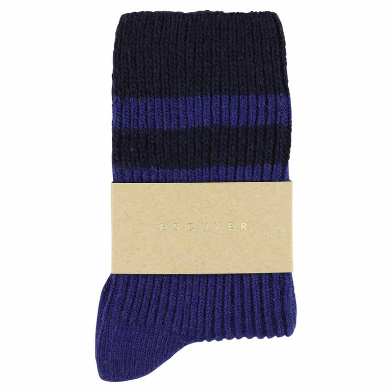 Escuyer - Chaussettes Stripes - Bleu