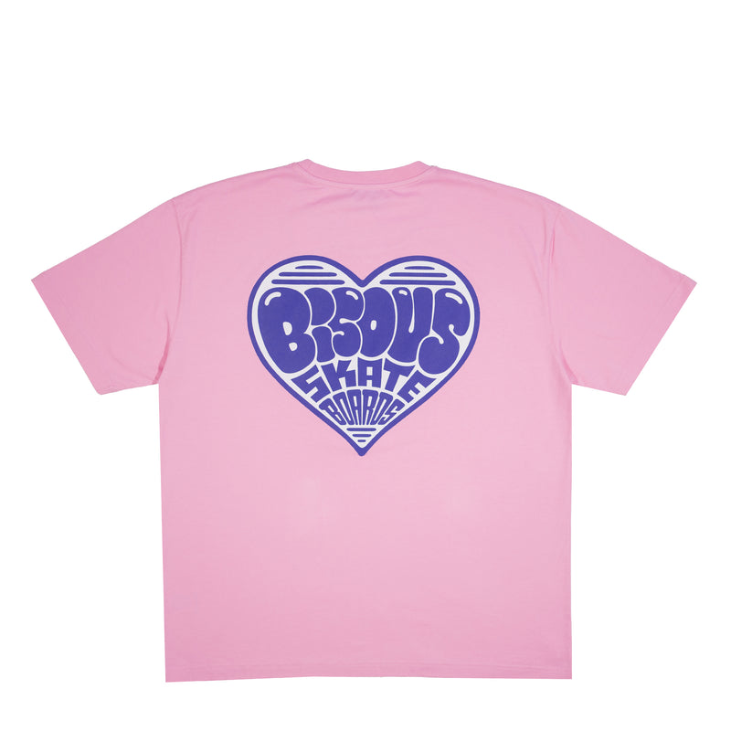 Bisous Skateboard - T-Shirt Coeur - Rose