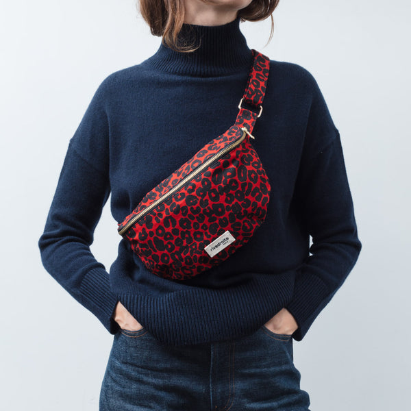 Rivedroite Custine waist bag Red Leopard