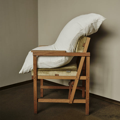 Cotton gauze rectangle cushion - Blanc de Meudon