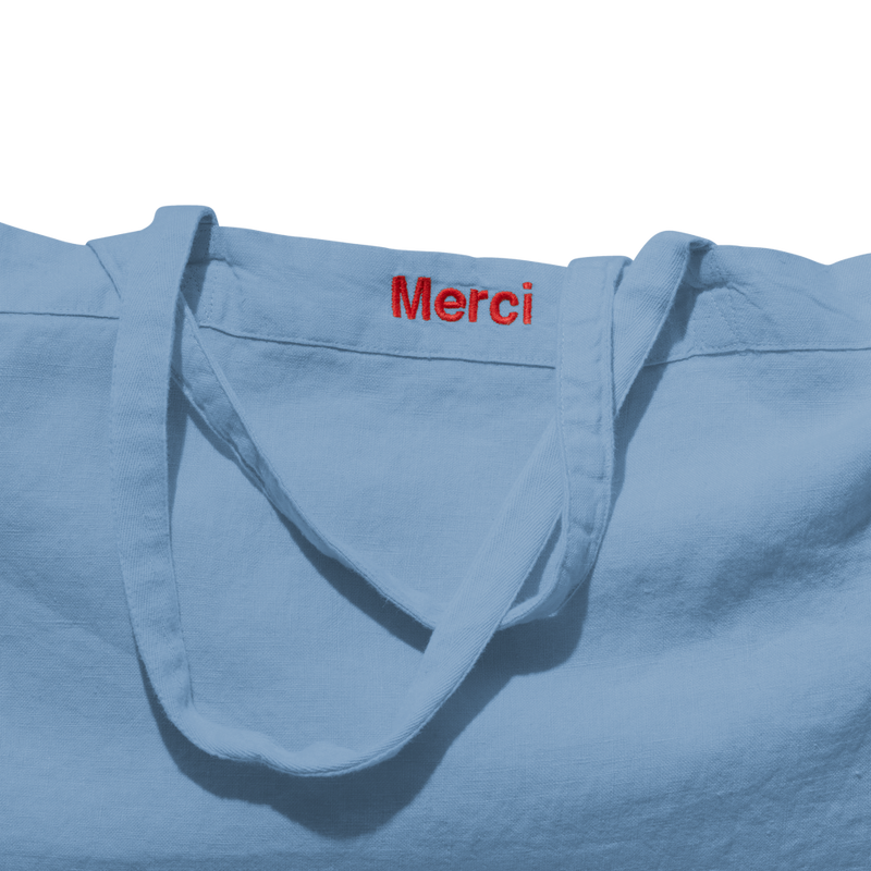 Cabas en lin lavé - Bleu Primaire