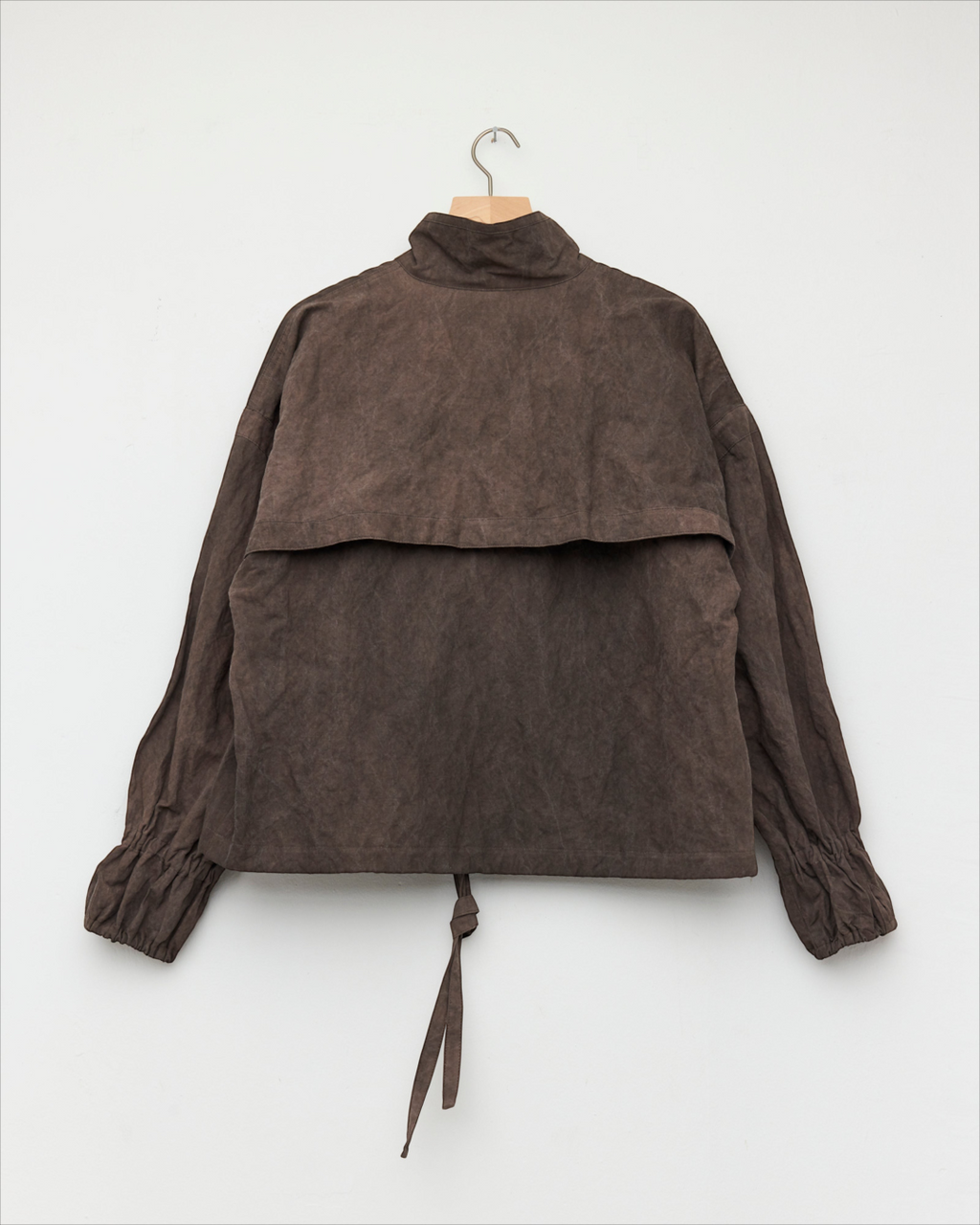 Veste zippée Merci Paris Colbo marron métallisé avec col montant, poignets élastiqués et ourlet à cordon de serrage