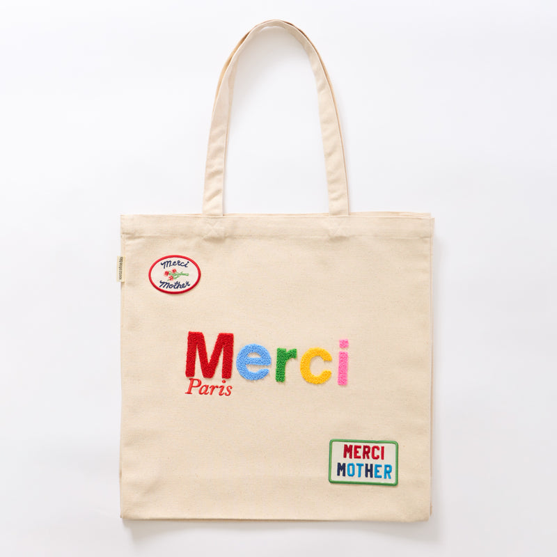 Mother x Merci - Tote bag - Natural & Multicoloured – Merci Paris