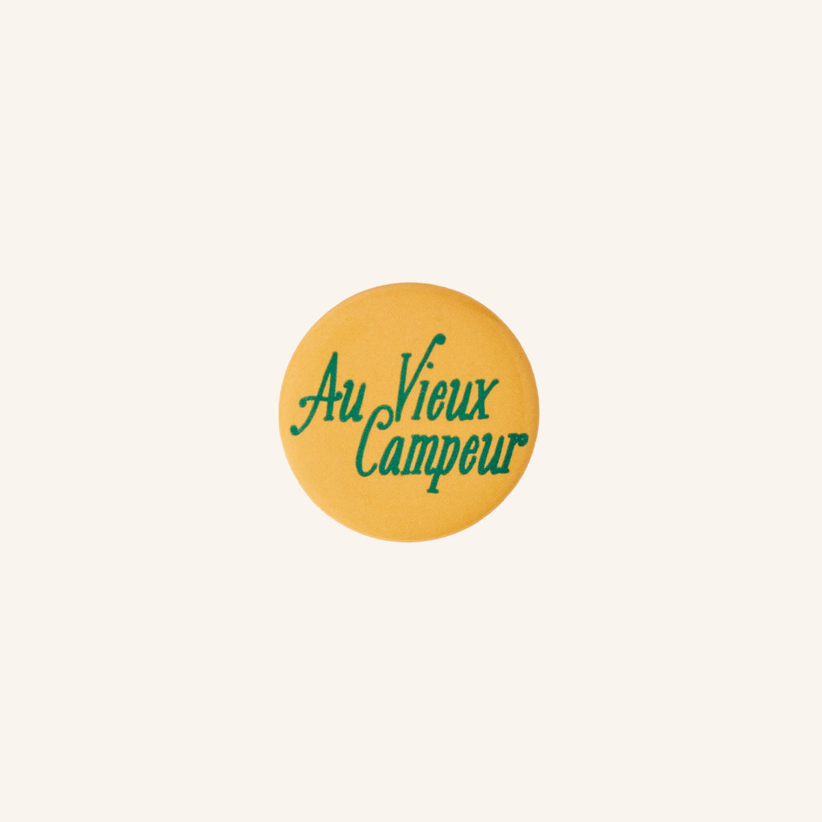 Au Vieux Campeur - Paid Leave - Badge - Vintage Yellow