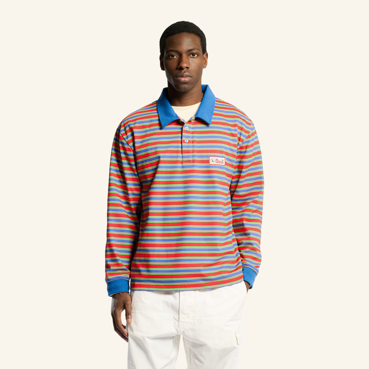 Au Vieux Campeur - Congés Payés - Roger Striped Polo - Green Red & Blue