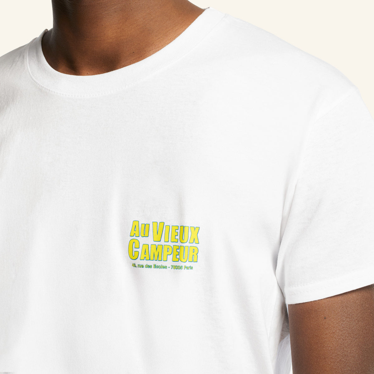 Au Vieux Campeur - Congés Payés - T-Shirt Manches Courtes Tentes - Blanc