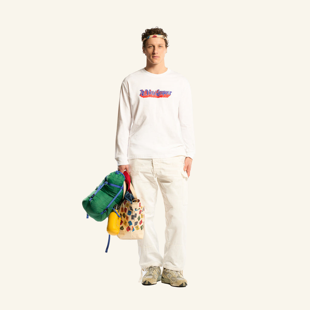 Au Vieux Campeur - Congés Payés - 1976 Blanket Long Sleeve T-shirt - White