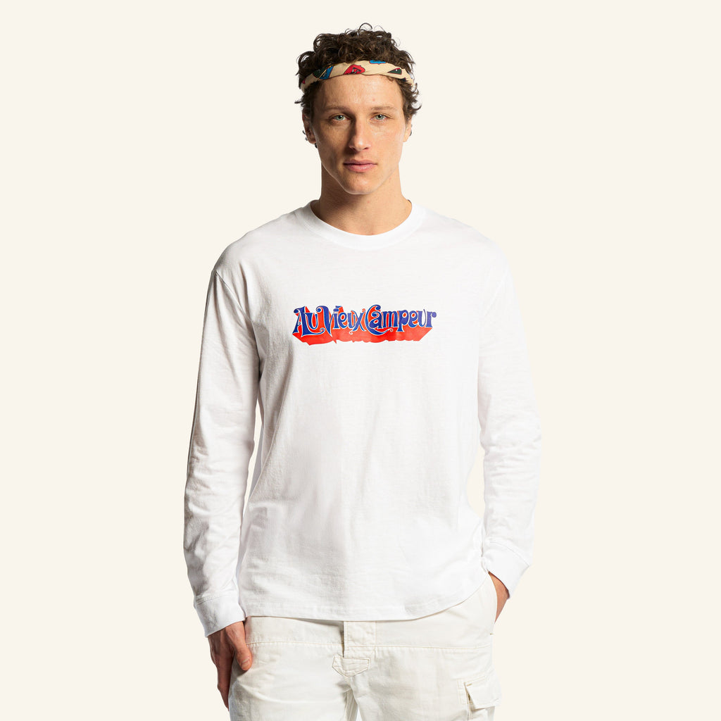 Au Vieux Campeur - Congés Payés - 1976 Blanket Long Sleeve T-shirt - White