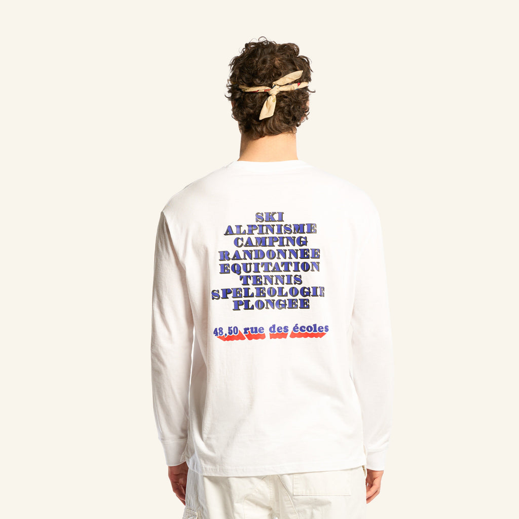 Au Vieux Campeur - Congés Payés - 1976 Blanket Long Sleeve T-shirt - White