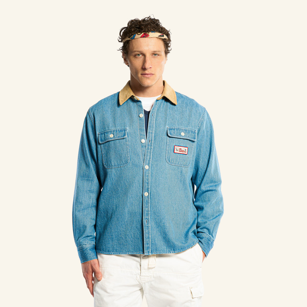 Au Vieux Campeur - Congés Payés - Chemise Marcel - Bleu & Blanc