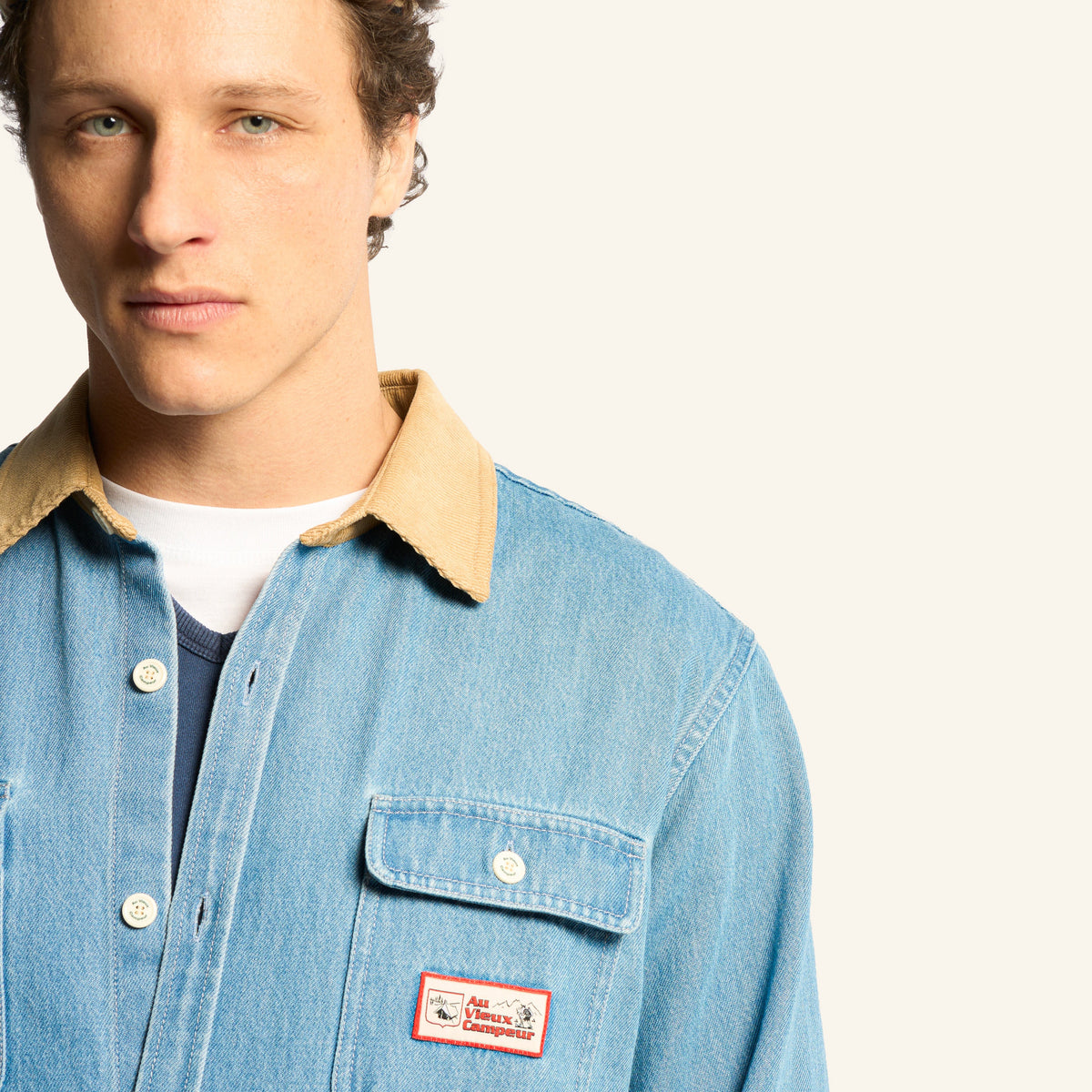 Au Vieux Campeur - Congés Payés - Chemise Marcel - Bleu & Blanc