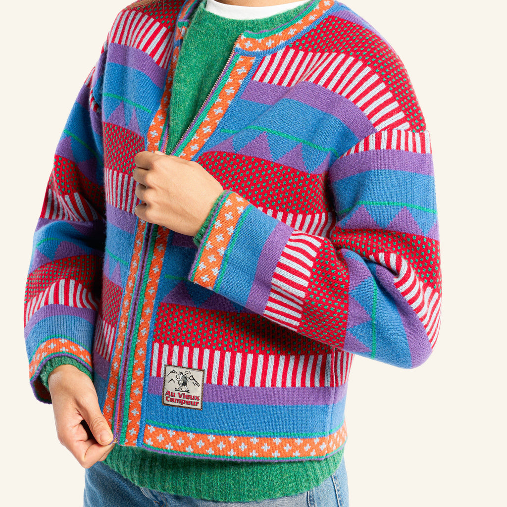 Au Vieux Campeur - Congés Payés - Nicole Cardigan - Blue & Red