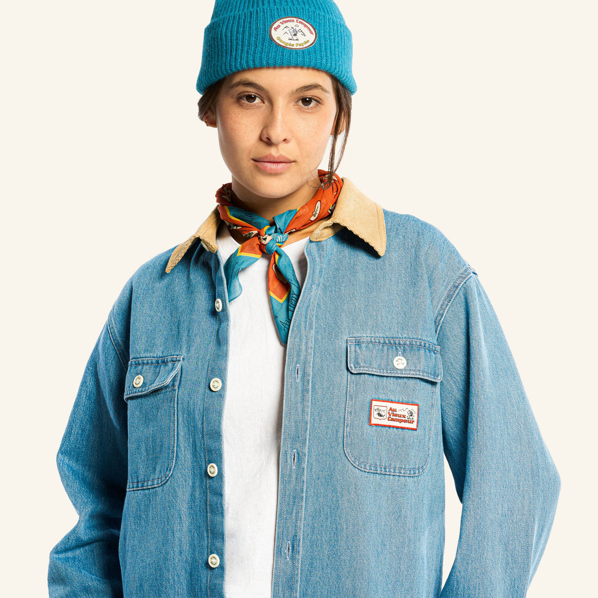 Au Vieux Campeur - Congés Payés - Chemise Marcel - Bleu & Blanc